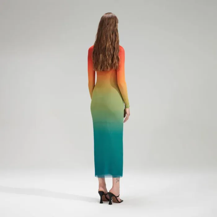 Dresses Woman SelfPortrait Ombre Mesh Mini Dress Dresses Woman SelfPortrait Ombre Mesh Mini Dress