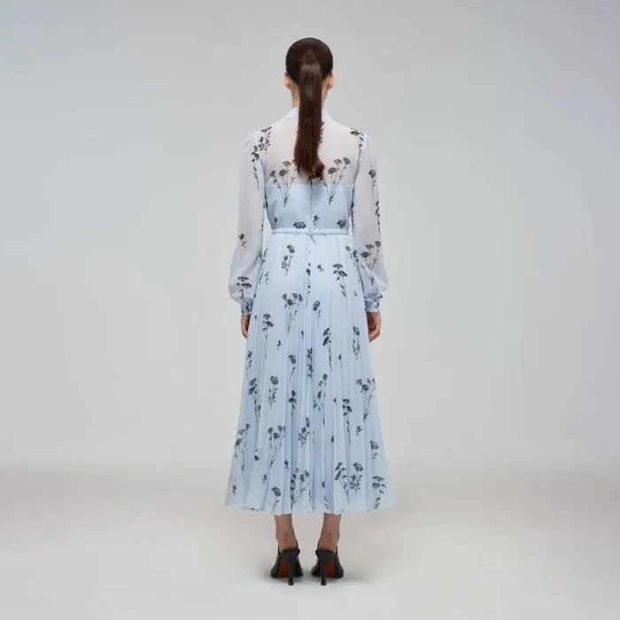 Dresses Woman SelfPortrait Pale Pink Chiffon Trimmed Midi Dress Dresses Woman SelfPortrait Pale Pink Chiffon Trimmed Midi Dress