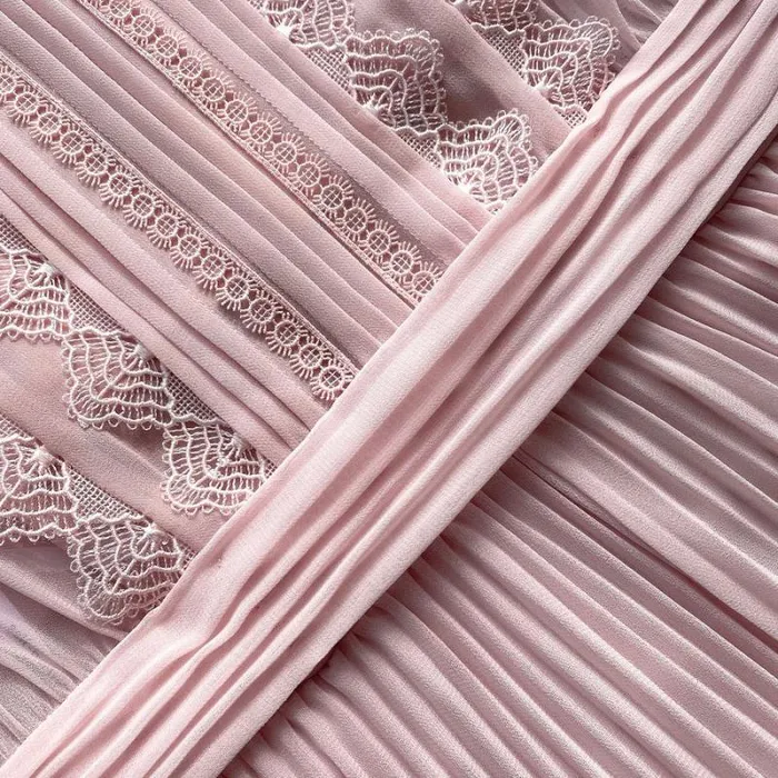 Dresses Woman SelfPortrait Pale Pink Chiffon Trimmed Midi Dress Dresses Woman SelfPortrait Pale Pink Chiffon Trimmed Midi Dress