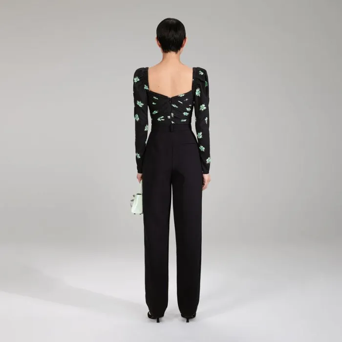 Dresses Woman SelfPortrait Pansy Print Stretch Crepe Midi Dress Dresses Woman SelfPortrait Pansy Print Stretch Crepe Midi Dress