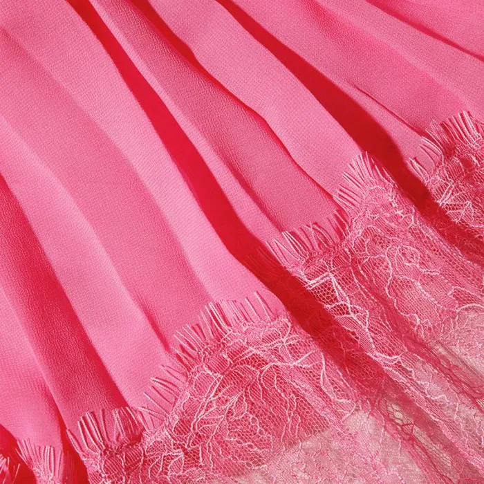 Dresses Woman SelfPortrait Pink Boucle Chiffon Midi Dress