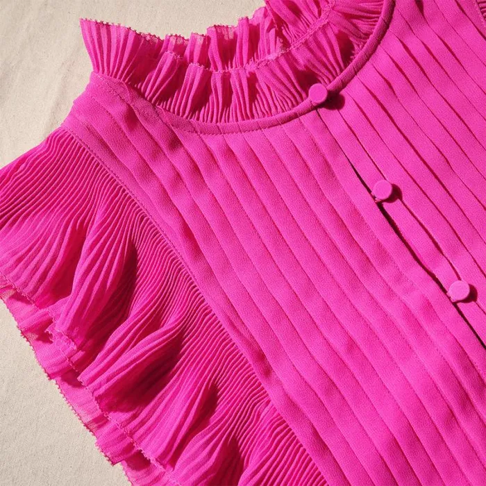Dresses Woman SelfPortrait Pink Chiffon Sleeveless Ruffle Maxi Dress Dresses Woman SelfPortrait Pink Chiffon Sleeveless Ruffle Maxi Dress