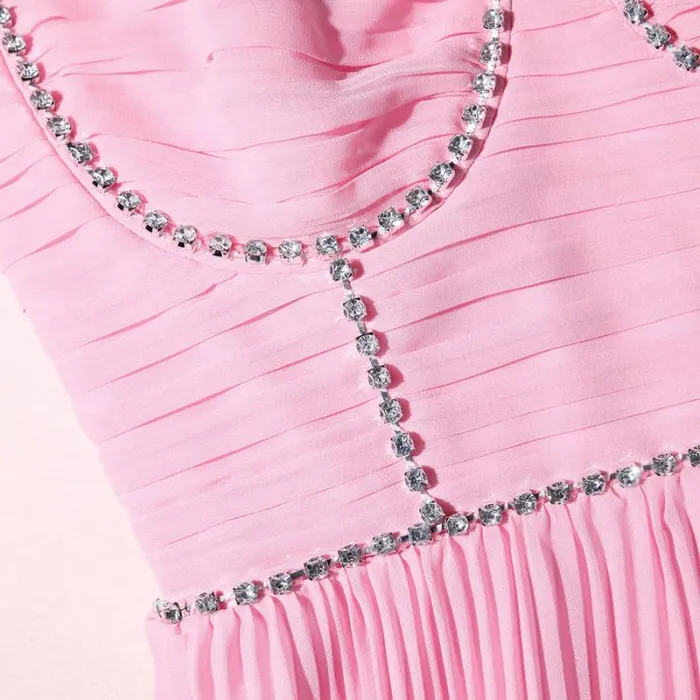 Dresses Woman SelfPortrait Pink Chiffon Tiered Midi Dress Dresses Woman SelfPortrait Pink Chiffon Tiered Midi Dress