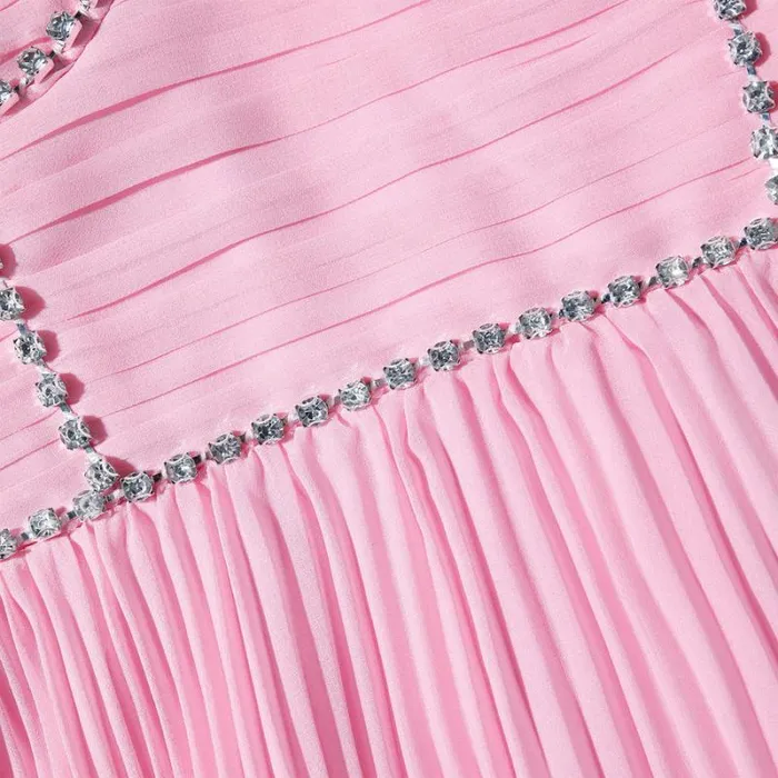 Dresses Woman SelfPortrait Pink Chiffon Tiered Midi Dress Dresses Woman SelfPortrait Pink Chiffon Tiered Midi Dress