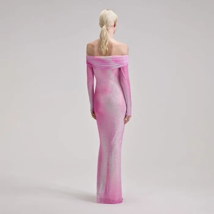 Dresses Woman SelfPortrait Pink Contour Print Maxi Dress Dresses Woman SelfPortrait Pink Contour Print Maxi Dress