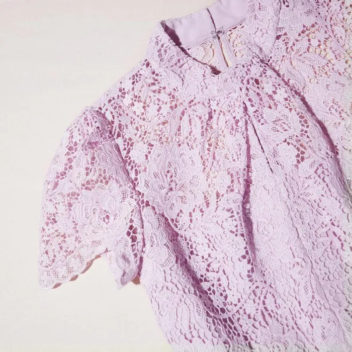Dresses Woman SelfPortrait Pink Cord Lace Tiered Midi Dress Dresses Woman SelfPortrait Pink Cord Lace Tiered Midi Dress