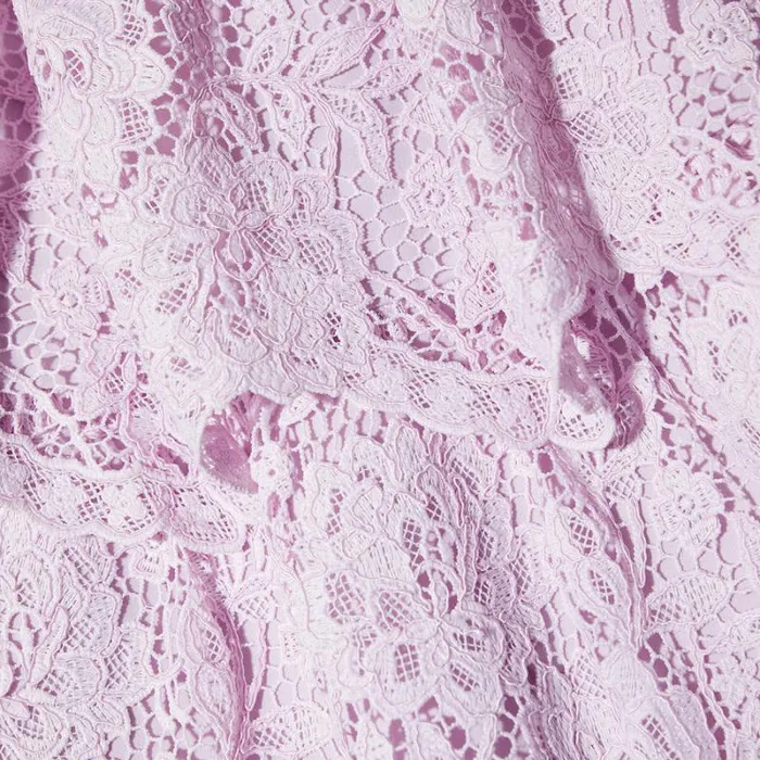 Dresses Woman SelfPortrait Pink Cord Lace Tiered Midi Dress Dresses Woman SelfPortrait Pink Cord Lace Tiered Midi Dress