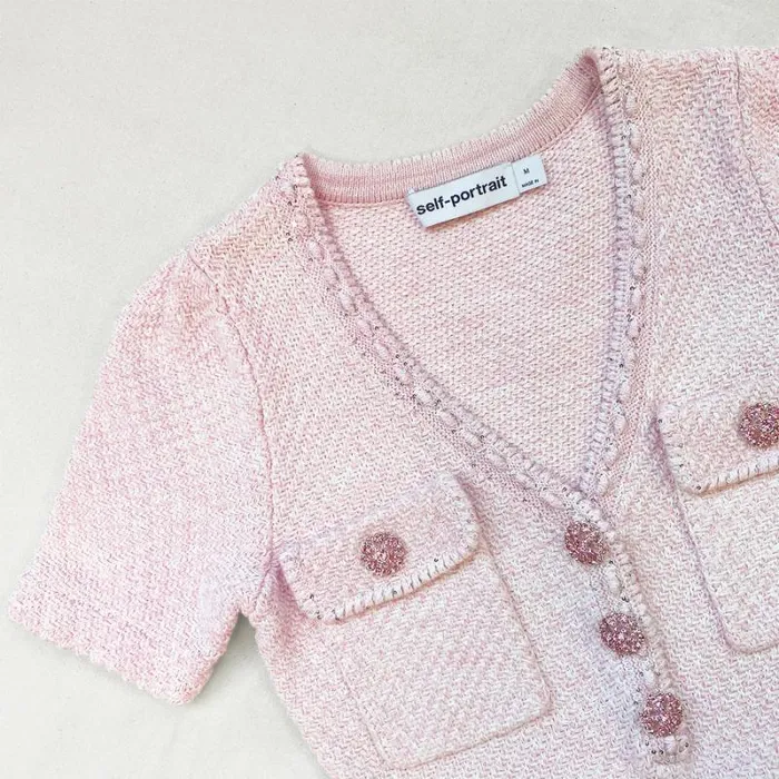 Dresses Woman SelfPortrait Pink Cotton Knit Mini Dress Dresses Woman SelfPortrait Pink Cotton Knit Mini Dress