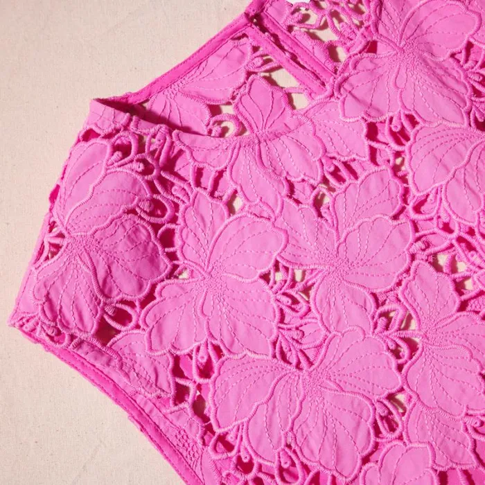 Dresses Woman SelfPortrait Pink Cotton Lace Mini Dress Dresses Woman SelfPortrait Pink Cotton Lace Mini Dress