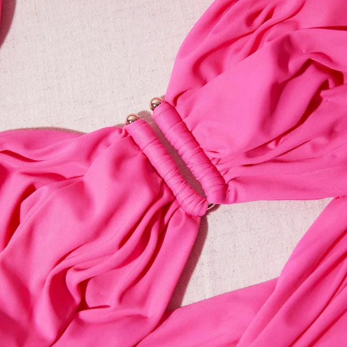 Dresses Woman SelfPortrait Pink Jersey Midi Dress Dresses Woman SelfPortrait Pink Jersey Midi Dress
