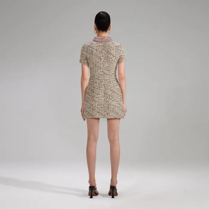 Dresses Woman SelfPortrait Pink Metallic Boucle Mini Dress Dresses Woman SelfPortrait Pink Metallic Boucle Mini Dress