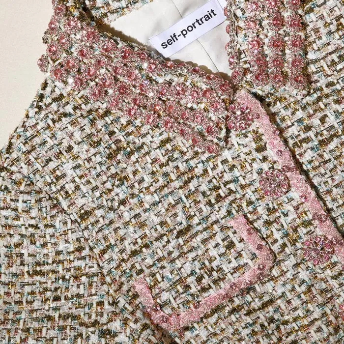 Dresses Woman SelfPortrait Pink Metallic Boucle Mini Dress Dresses Woman SelfPortrait Pink Metallic Boucle Mini Dress