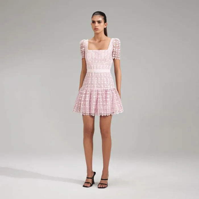 Dresses Woman SelfPortrait Pink Petal Lace Mini Dress Dresses Woman SelfPortrait Pink Petal Lace Mini Dress