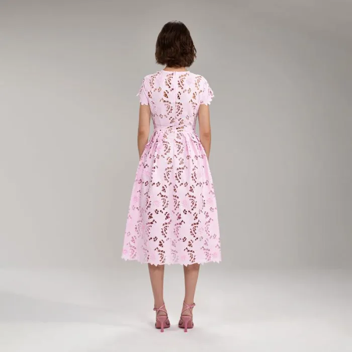 Dresses Woman SelfPortrait Pink Rose Lace Midi Dress Dresses Woman SelfPortrait Pink Rose Lace Midi Dress