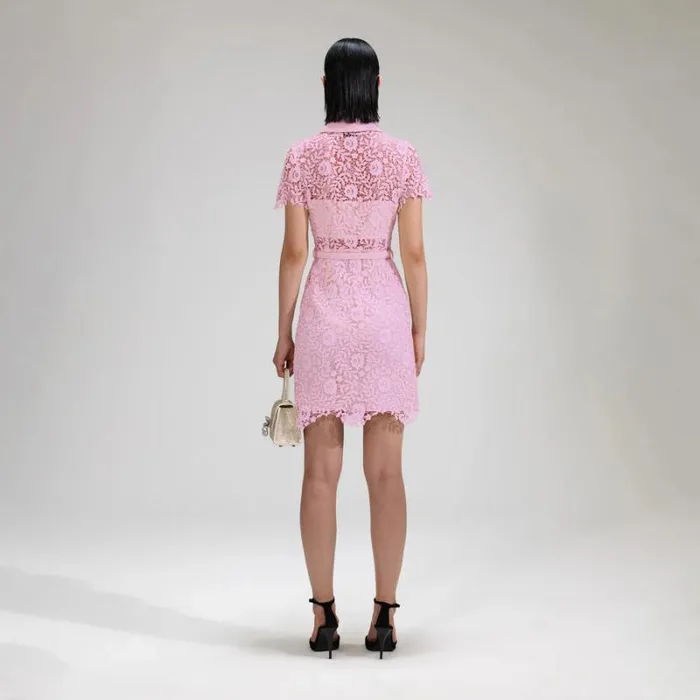 Dresses Woman SelfPortrait Pink Rose Lace Mini Dress Dresses Woman SelfPortrait Pink Rose Lace Mini Dress