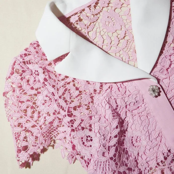 Dresses Woman SelfPortrait Pink Rose Lace Mini Dress Dresses Woman SelfPortrait Pink Rose Lace Mini Dress