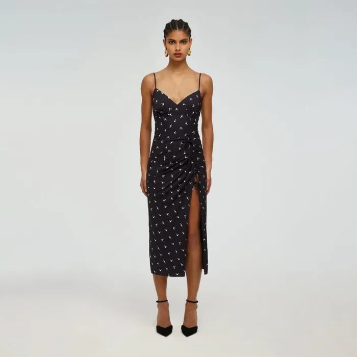 Dresses Woman SelfPortrait Pink Stretch Crepe Midi Ruched Dress Dresses Woman SelfPortrait Pink Stretch Crepe Midi Ruched Dress