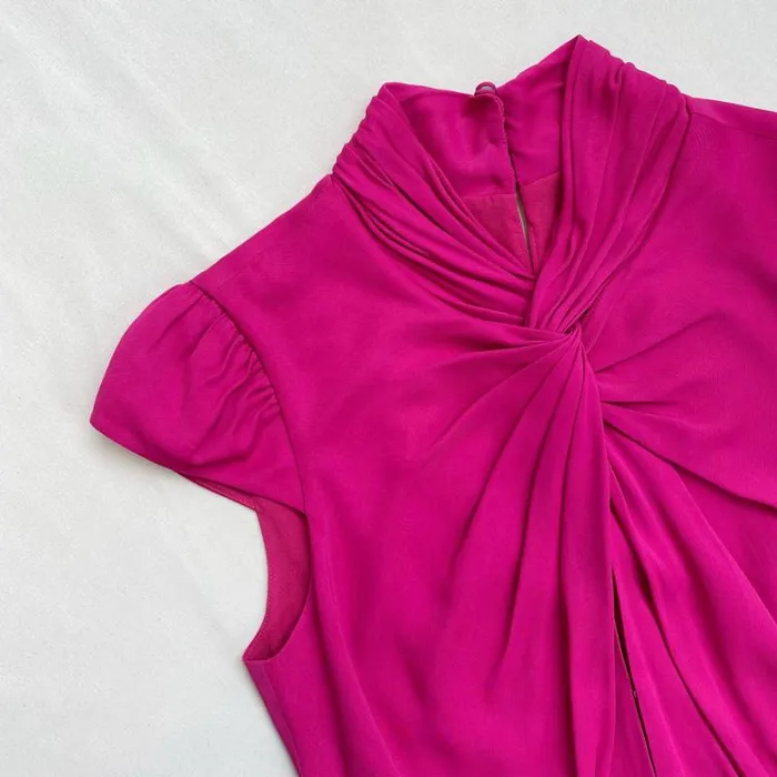 Dresses Woman SelfPortrait Pink Stretch Crepe Midi Ruched Dress Dresses Woman SelfPortrait Pink Stretch Crepe Midi Ruched Dress