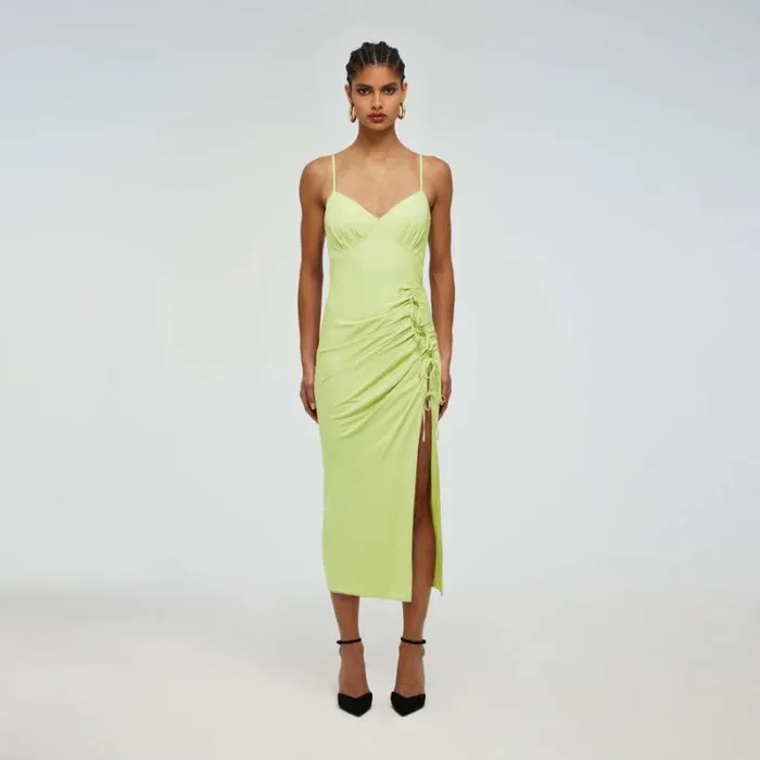 Dresses Woman SelfPortrait Pink Stretch Crepe Midi Ruched Dress Dresses Woman SelfPortrait Pink Stretch Crepe Midi Ruched Dress