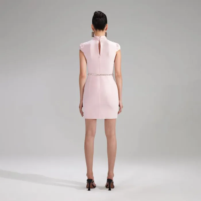 Dresses Woman SelfPortrait Pink Stretch Crepe Ruched Mini Dress Dresses Woman SelfPortrait Pink Stretch Crepe Ruched Mini Dress