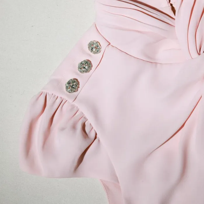 Dresses Woman SelfPortrait Pink Stretch Crepe Ruched Mini Dress Dresses Woman SelfPortrait Pink Stretch Crepe Ruched Mini Dress