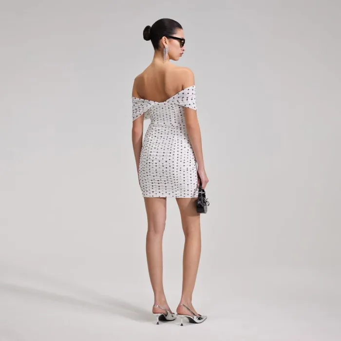 Dresses Woman SelfPortrait Polka Dot Off Shoulder Mini Dress Dresses Woman SelfPortrait Polka Dot Off Shoulder Mini Dress