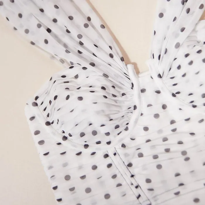 Dresses Woman SelfPortrait Polka Dot Off Shoulder Mini Dress Dresses Woman SelfPortrait Polka Dot Off Shoulder Mini Dress