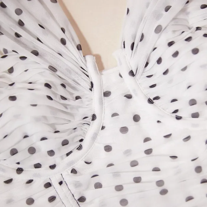 Dresses Woman SelfPortrait Polka Dot Off Shoulder Mini Dress Dresses Woman SelfPortrait Polka Dot Off Shoulder Mini Dress