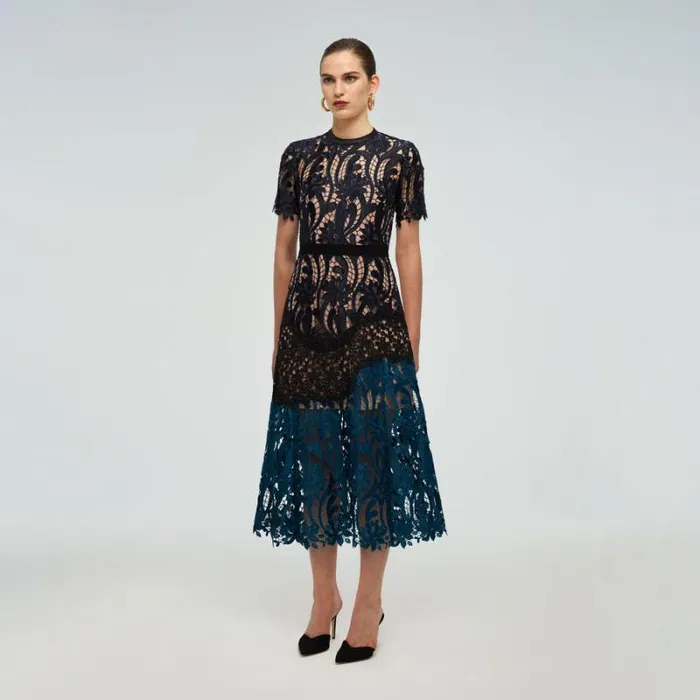 Dresses Woman SelfPortrait Prairie Guipure Midi Dress Dresses Woman SelfPortrait Prairie Guipure Midi Dress