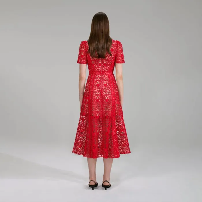 Dresses Woman SelfPortrait Red Bandeau Crepe Midi Dress Dresses Woman SelfPortrait Red Bandeau Crepe Midi Dress