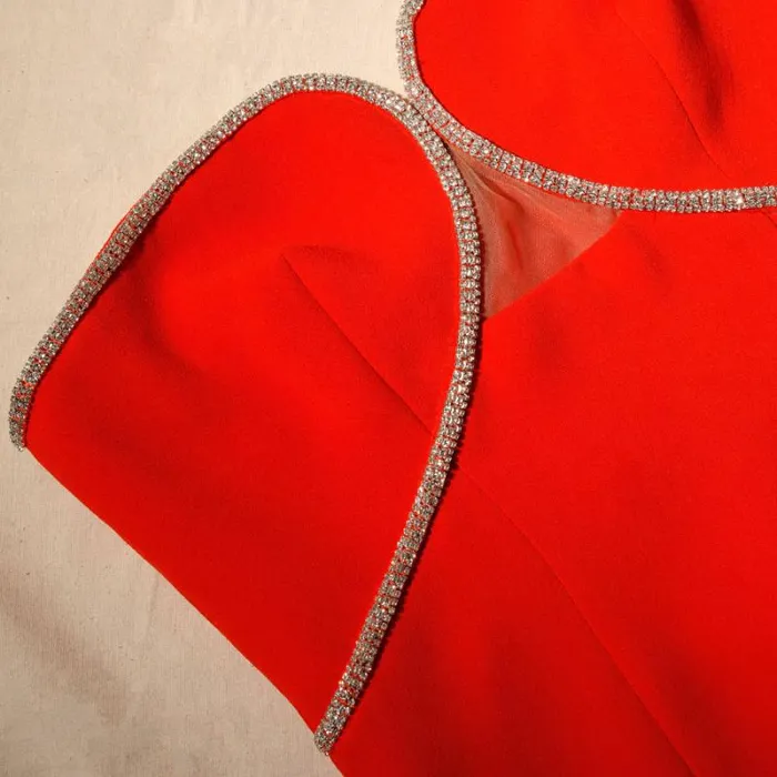 Dresses Woman SelfPortrait Red Bandeau Crepe Midi Dress Dresses Woman SelfPortrait Red Bandeau Crepe Midi Dress