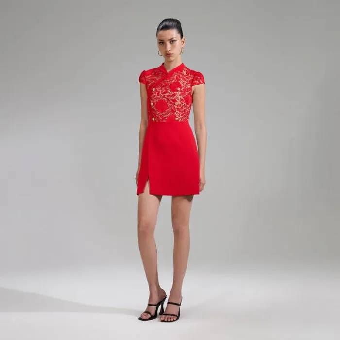 Dresses Woman SelfPortrait Red Crepe Wrap Mini Dress Dresses Woman SelfPortrait Red Crepe Wrap Mini Dress