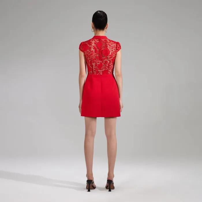 Dresses Woman SelfPortrait Red Crepe Wrap Mini Dress Dresses Woman SelfPortrait Red Crepe Wrap Mini Dress