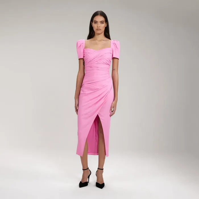 Dresses Woman SelfPortrait Red Iris Midi Dress Dresses Woman SelfPortrait Red Iris Midi Dress
