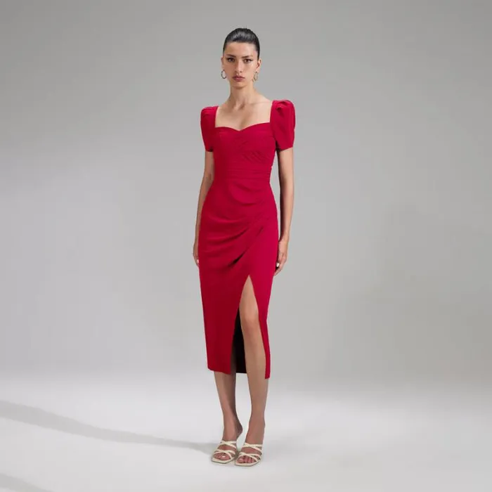 Dresses Woman SelfPortrait Red Iris Midi Dress Dresses Woman SelfPortrait Red Iris Midi Dress