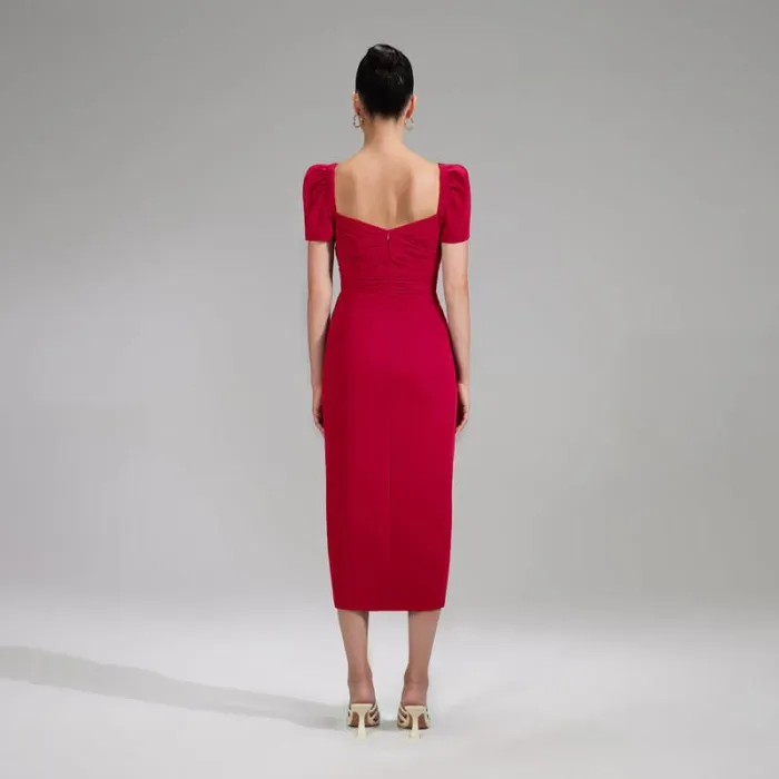 Dresses Woman SelfPortrait Red Iris Midi Dress Dresses Woman SelfPortrait Red Iris Midi Dress