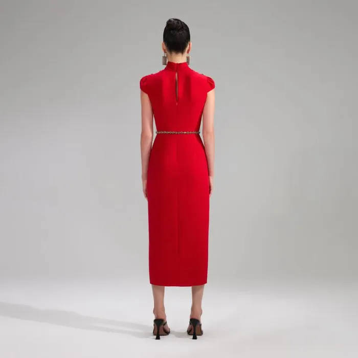 Dresses Woman SelfPortrait Red Iris Midi Dress Dresses Woman SelfPortrait Red Iris Midi Dress