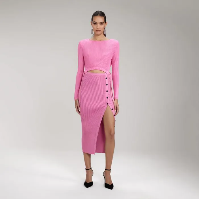 Dresses Woman SelfPortrait Red Viscose Knit Midi Dress Dresses Woman SelfPortrait Red Viscose Knit Midi Dress