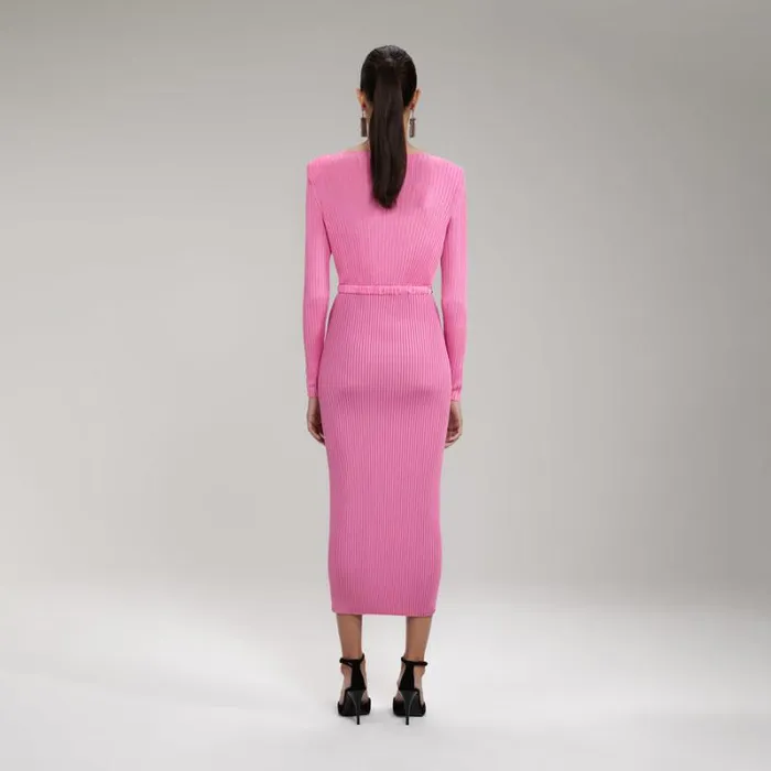 Dresses Woman SelfPortrait Red Viscose Knit Midi Dress Dresses Woman SelfPortrait Red Viscose Knit Midi Dress