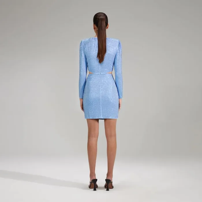 Dresses Woman SelfPortrait Rhinestone Mesh Cowl Mini Dress Dresses Woman SelfPortrait Rhinestone Mesh Cowl Mini Dress