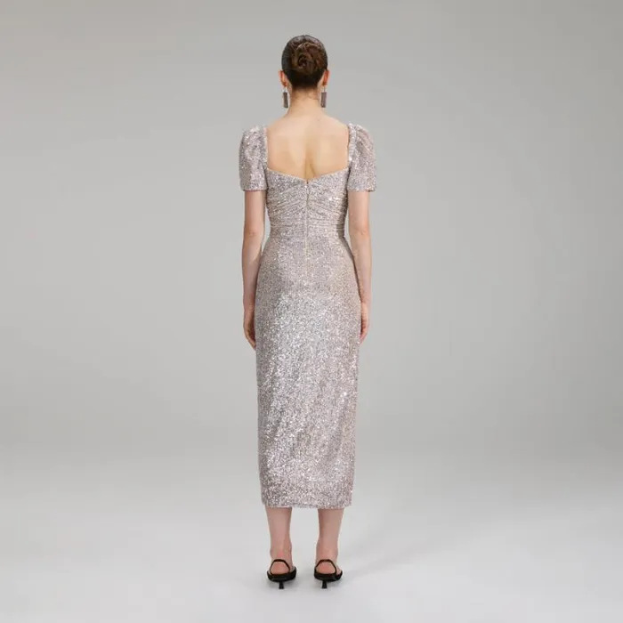 Dresses Woman SelfPortrait Sequin OffShoulder Wrap Midi Dress Dresses Woman SelfPortrait Sequin OffShoulder Wrap Midi Dress