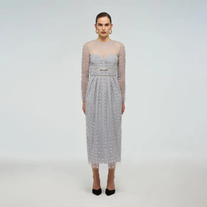 Dresses Woman SelfPortrait Sequin OffShoulder Wrap Midi Dress Dresses Woman SelfPortrait Sequin OffShoulder Wrap Midi Dress