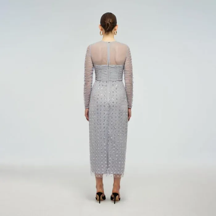 Dresses Woman SelfPortrait Sequin OffShoulder Wrap Midi Dress Dresses Woman SelfPortrait Sequin OffShoulder Wrap Midi Dress