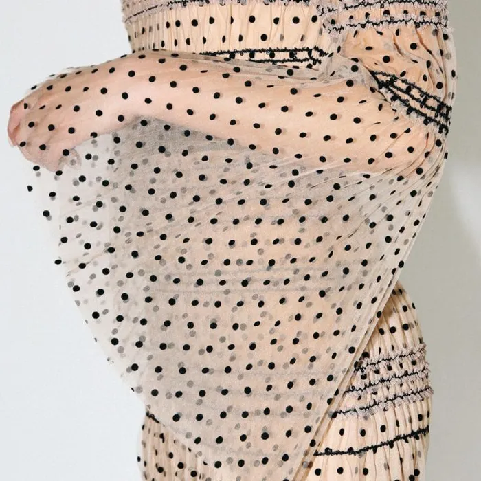 Dresses Woman SelfPortrait Shirred Polka Dot Midi Dress Dresses Woman SelfPortrait Shirred Polka Dot Midi Dress