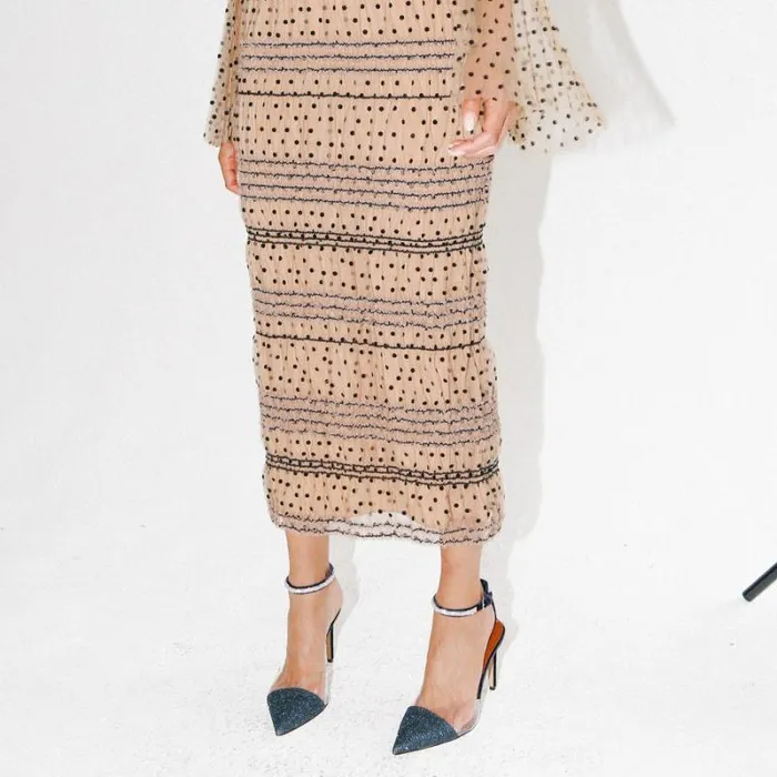 Dresses Woman SelfPortrait Shirred Polka Dot Midi Dress Dresses Woman SelfPortrait Shirred Polka Dot Midi Dress