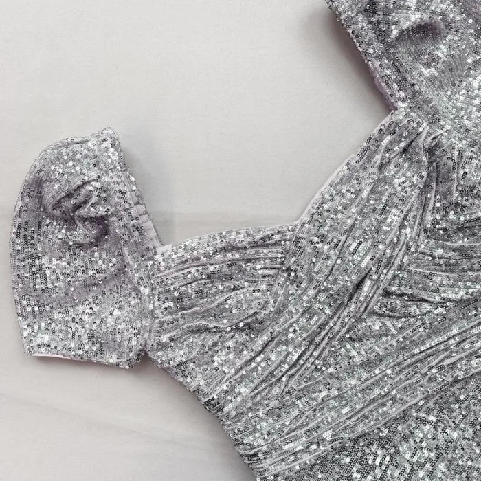 Dresses Woman SelfPortrait Silver Sequin Midi Dress Dresses Woman SelfPortrait Silver Sequin Midi Dress