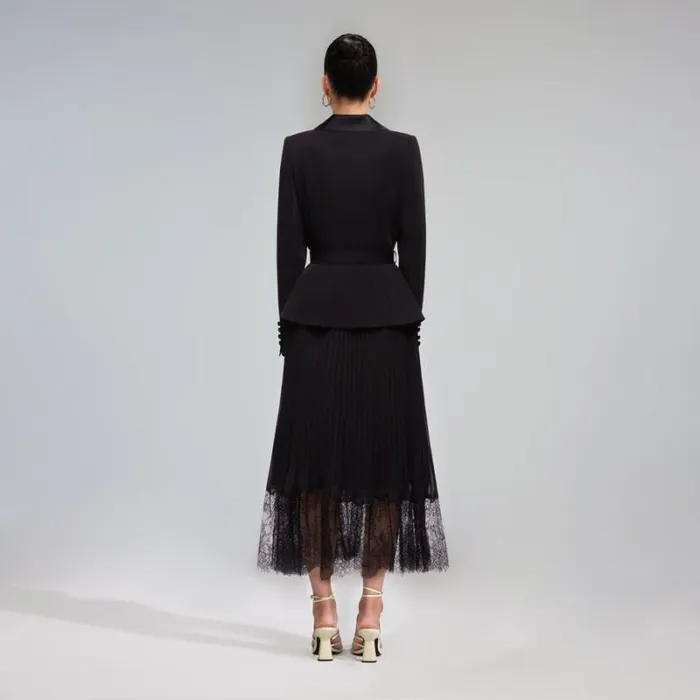 Dresses Woman SelfPortrait Sleeveless Tailored Boucle And Chiffon Midi Dress Dresses Woman SelfPortrait Sleeveless Tailored Boucle And Chiffon Midi Dress
