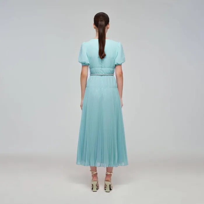 Dresses Woman SelfPortrait Spearmint Chiffon Midi Dress Dresses Woman SelfPortrait Spearmint Chiffon Midi Dress