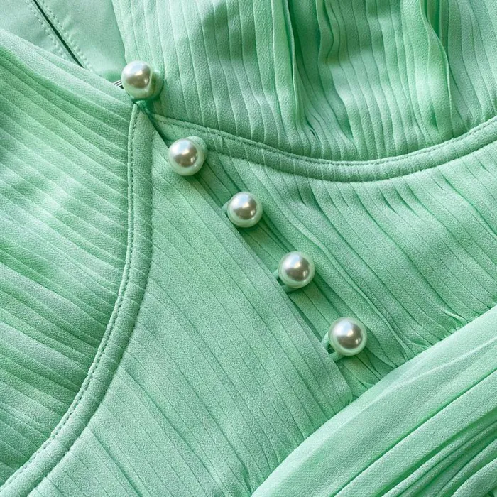 Dresses Woman SelfPortrait Spearmint Chiffon Midi Dress Dresses Woman SelfPortrait Spearmint Chiffon Midi Dress