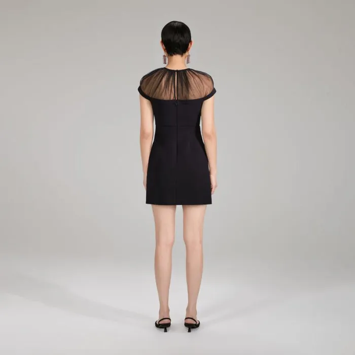 Dresses Woman SelfPortrait Stretch Crepe Flared Sleeve Mini Dress Dresses Woman SelfPortrait Stretch Crepe Flared Sleeve Mini Dress
